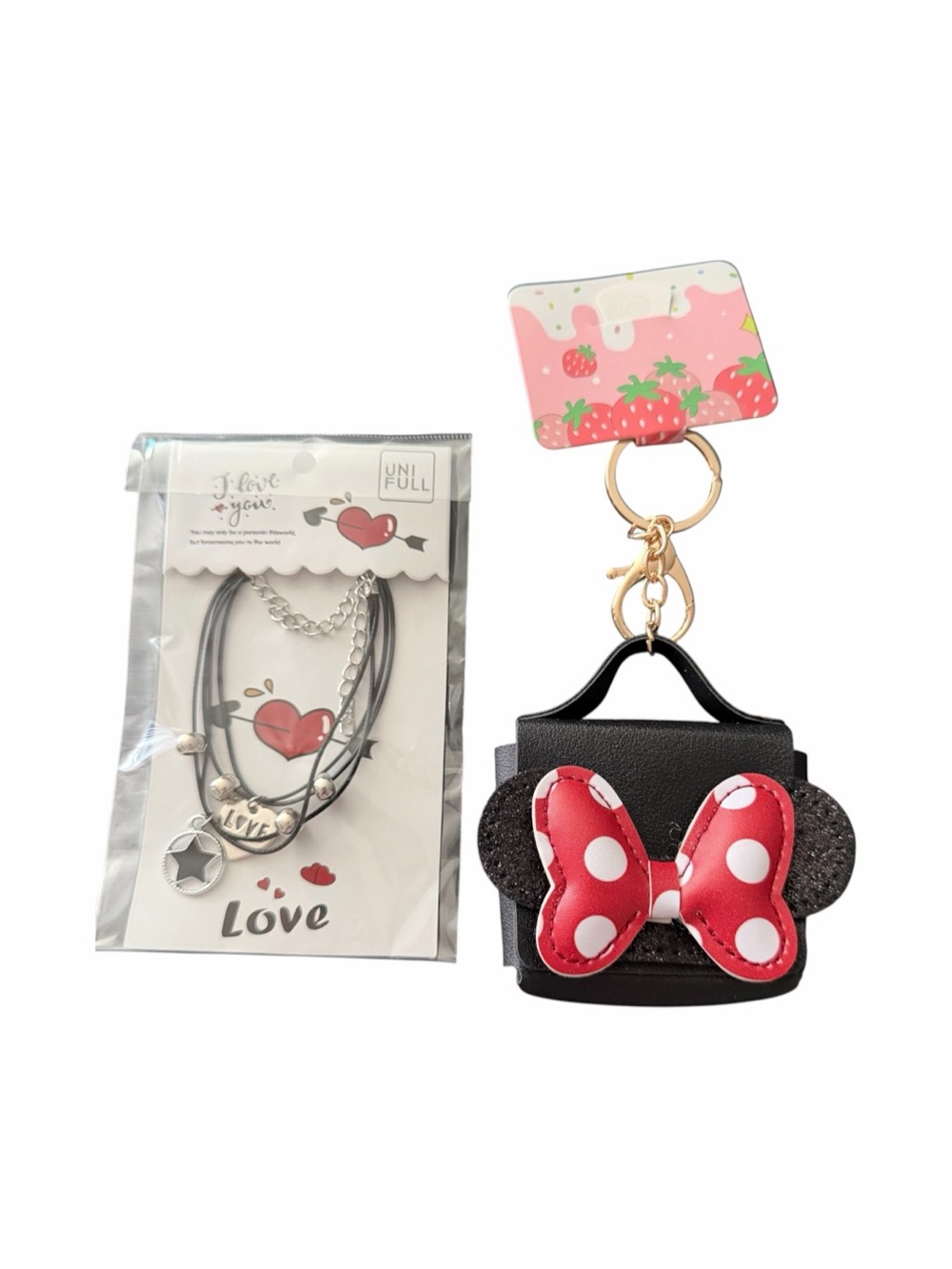 NWT-Mini purse bag charm/keychain & LOVE bracelet with charms